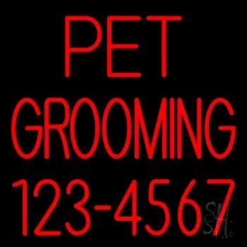 Pet Grooming With Phone Number LED Neon Sign