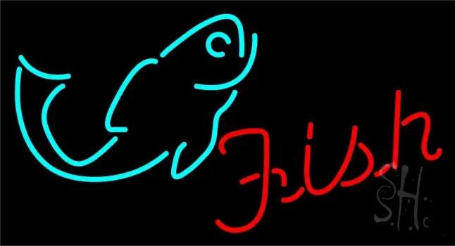 Red Fish Logo 1 LED Neon Sign