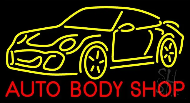 Blue Auto Body Shop 1 LED Neon Sign