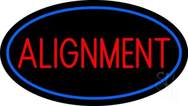 Red Alignment Blue Oval LED Neon Sign