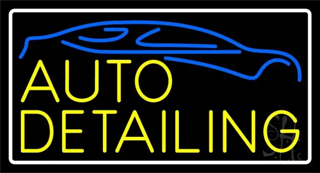 Yellow Auto Detailing LED Neon Sign