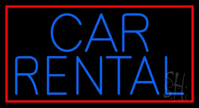 Blue Car Rental LED Neon Sign