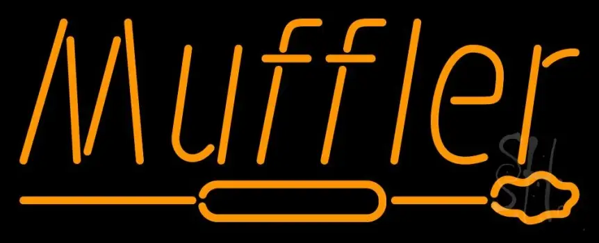 Orange Muffler With Logo LED Neon Sign