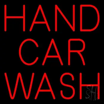 Red Hand Car Wash LED Neon Sign