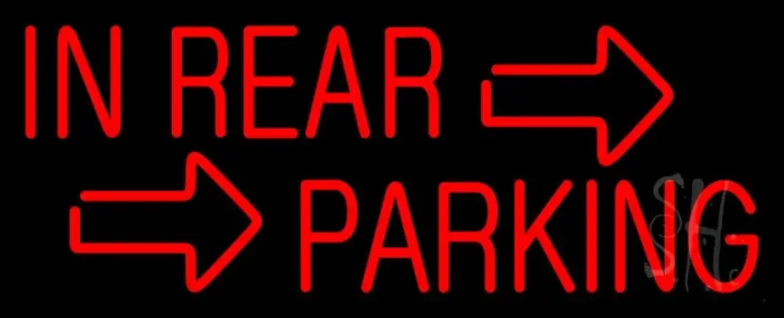 Red In Rear Parking LED Neon Sign