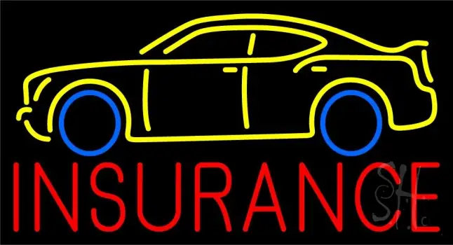 Red Insurance Yellow Car Logo LED Neon Sign