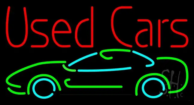 Red Used Cars With Logo LED Neon Sign