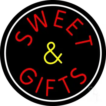 Sweets And Gifts With Border LED Neon Sign