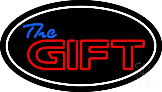 The Gift With White Border LED Neon Sign