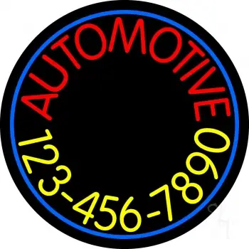Automotive With Yellow Number LED Neon Sign