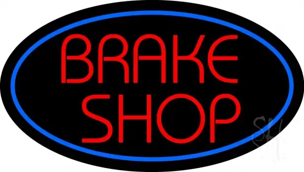 Brake Shop With Oval LED Neon Sign