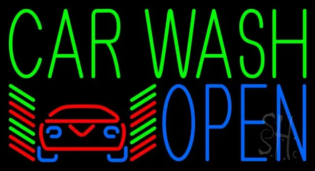 Car Wash Open 1 LED Neon Sign