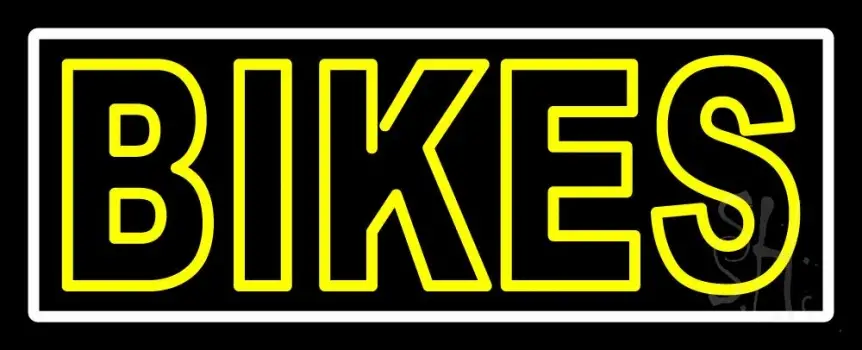 Yellow Double Stroke Bikes LED Neon Sign