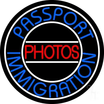 Blue Passport Immigration Photos 1 LED Neon Sign