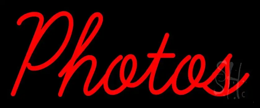 Red Cursive Photos LED Neon Sign