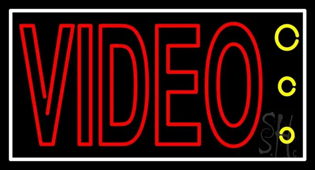 Red Video Tv Logo LED Neon Sign
