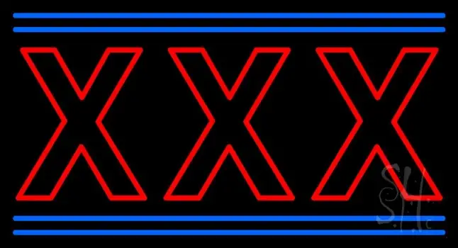Red Xxx Blue Lines LED Neon Sign