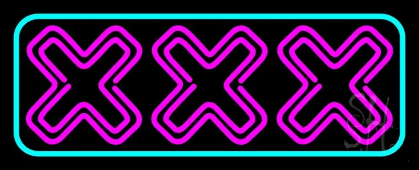Xxx Turquoise Border LED Neon Sign