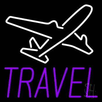 Purple Travel With Logo LED Neon Sign