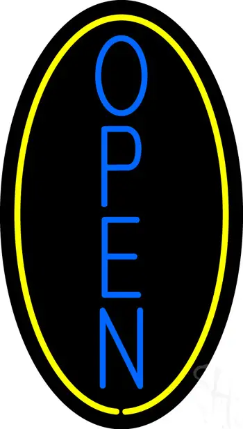 Vertical Open with Oval LED Neon Sign