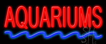 Red Aquariums Block LED Neon Sign