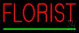Red Florist Green Line LED Neon Sign