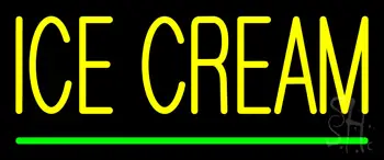 Yellow Ice Cream Green Line LED Neon Sign