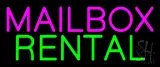 Pink Mailbox Green Rental Block LED Neon Sign