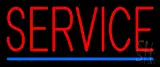 Red Service Blue Line LED Neon Sign