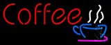 Red Coffee with Cup LED Neon Sign