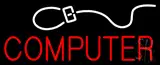 Red Computer with Logo Neon Sign