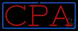 Red CPA Blue Border Neon Sign