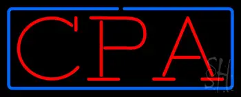 Red CPA Blue Border Neon Sign