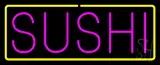 Pink Sushi with Yellow Border Neon Sign