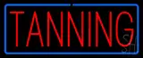 Red Tanning Blue Border Neon Sign
