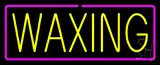 Yellow Waxing Purple Border Neon Sign