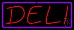 Red Deli Purple Border Neon Sign