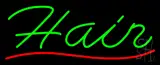 Green Hair Red Wave Line Neon Sign