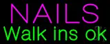 Nails Walk Ins OK Neon Sign