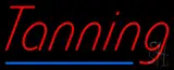 Red Tanning with Blue Line Neon Sign