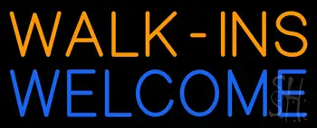 Yellow Walk Ins Pink Welcome Neon Sign
