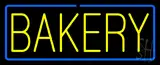 Yellow Bakery with Blue Border Neon Sign