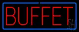 Red Buffet with Blue Border Neon Sign