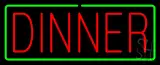 Red Dinner with Green Border Neon Sign