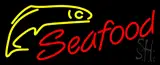 Red Seafood Yellow Logo Neon Sign