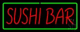 Sushi Bar with Green Border Neon Sign