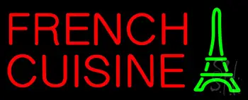 Red French Cuisine Logo Neon Sign