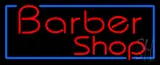 Red Barber Shop with Blue Border Neon Sign