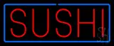 Red Sushi with Blue Border Neon Sign