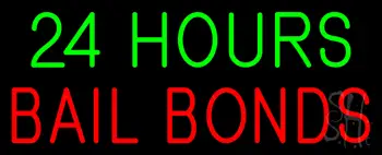 24 Hours Bail Bonds Neon Sign